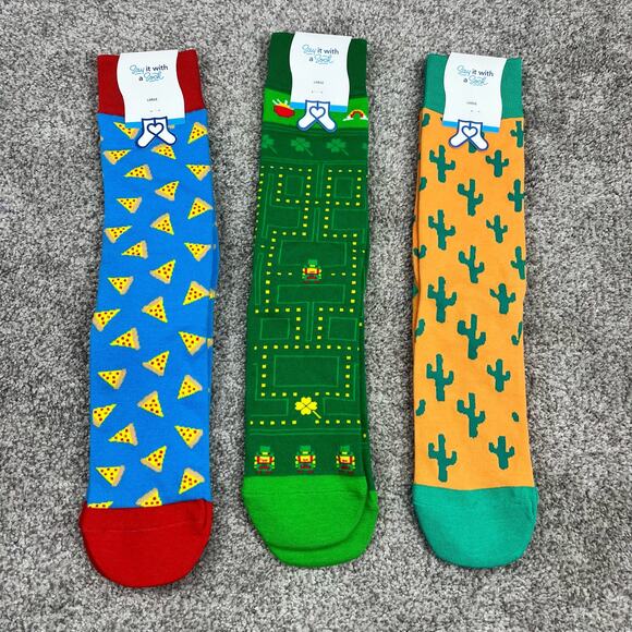 New! 3 pairs of Say it with a sock size L - Picture 3 of 6